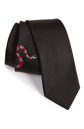 gucci black on black tie|gucci snake tie.